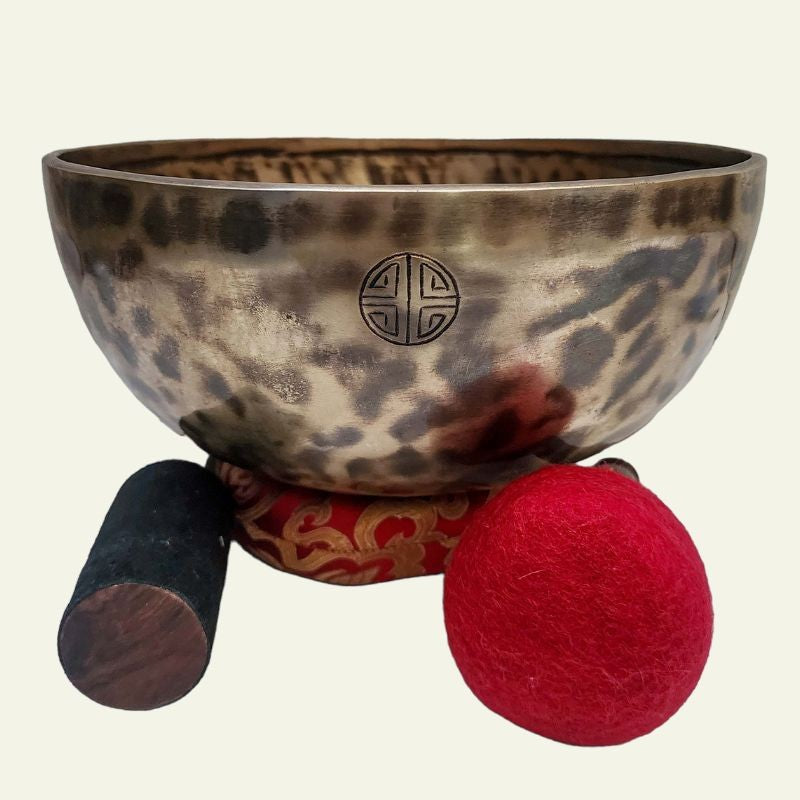 Full Moon Singing Bowl, Hand Beaten, Antique Finishing Healing Moments