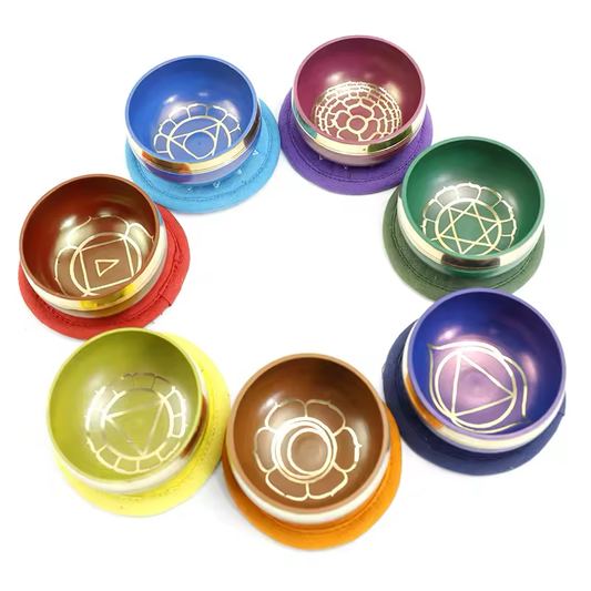 7 Chakras Singing Bowls Set for Mediation - Gift Set Healing Moments