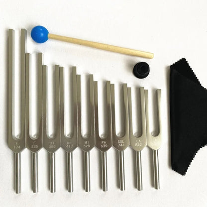 Solfeggio Frequency Tuning Fork 9 Set for Healing Therapies Healing Moments