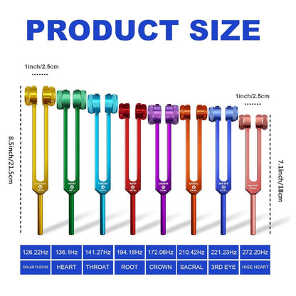 7 Chakras Weighted Tuning Forks set for Healing Treatments Healing Moments