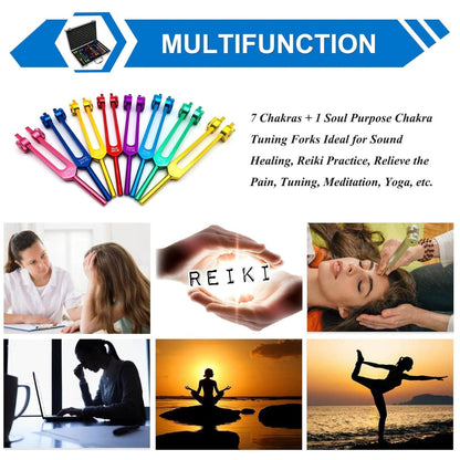 7 Chakras Weighted Tuning Forks set for Healing Treatments Healing Moments