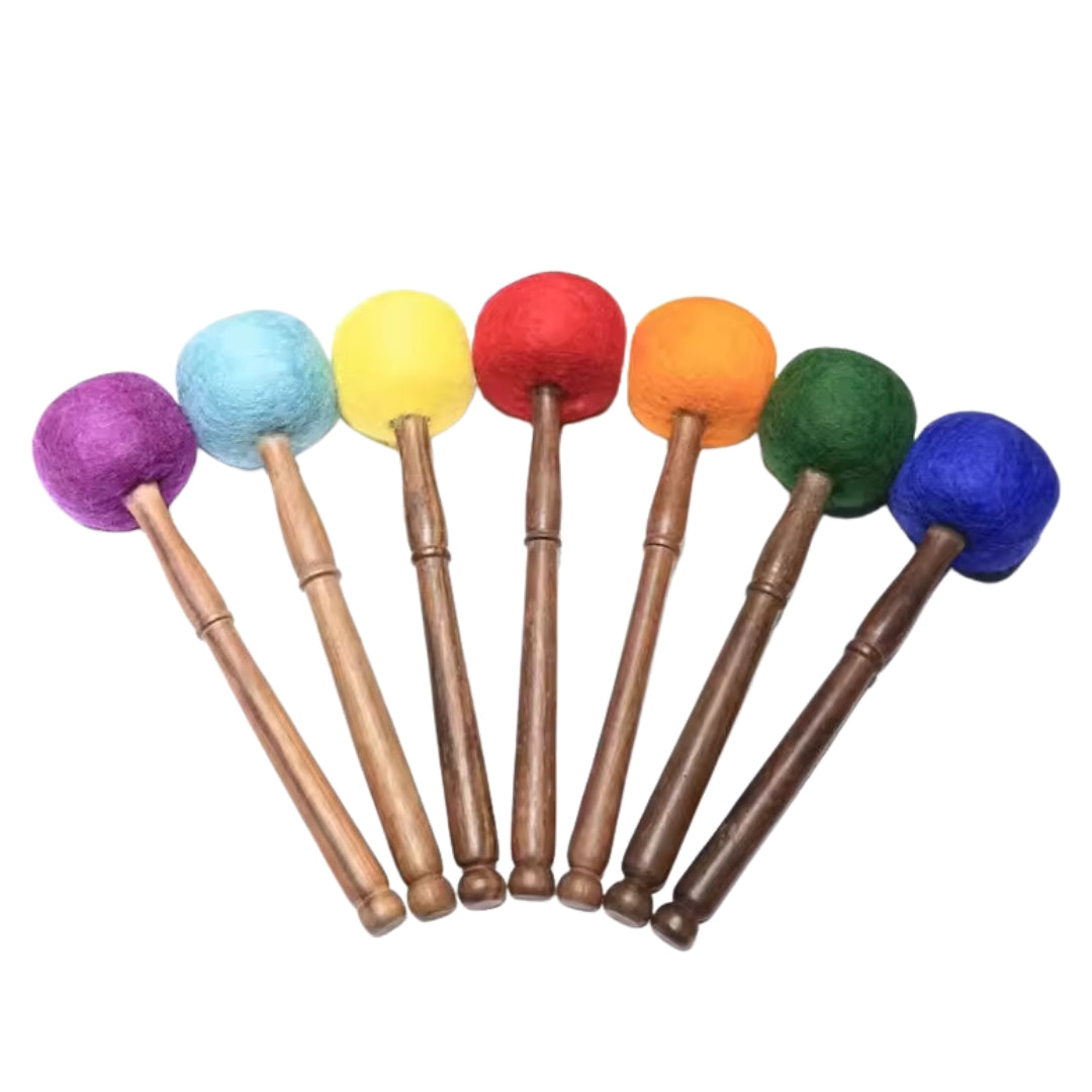 Set of 7 Wood Striker Mallet For Singing Bowls And Gongs Healing Moments