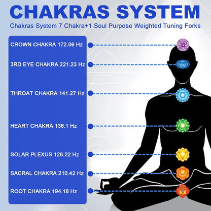 7 Chakras Weighted Tuning Forks set for Healing Treatments Healing Moments