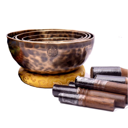 Full Moon Tiger Eye 7 Chakras Handmade Singing Bowls Set | Antique Sound Healing Bowls Healing Moments