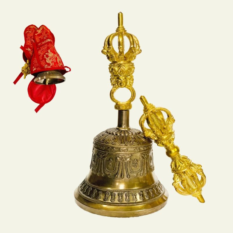 Bell and Dorje Vajra, Bronze, Golden Finishing Healing Moments