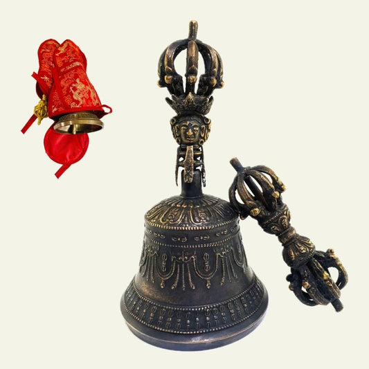 Bell and Dorje, Antique Finishing with Cover HME-BD-04 Healing Moments